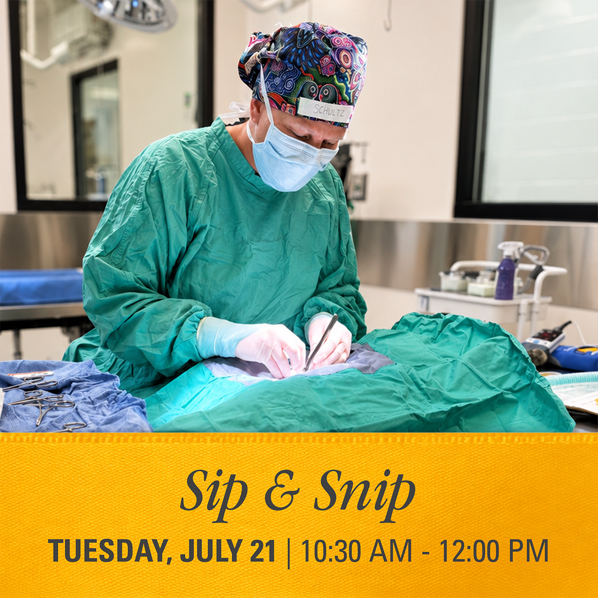 Sip & Snip – Tuesday, July 21 (10:30 AM - 12:00 PM)